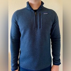 Men's Better Sweater® 1/4-Zip Fleece - Navy Blue - Size Medium